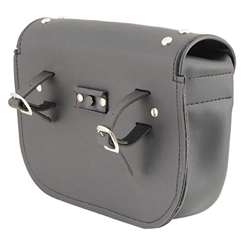 Milwaukee Leather SH633 Black PVC Extra Large 'Studded' Motorcycle Windshield Bag with Turn Lock - One Size