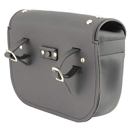 Milwaukee Leather SH633 Black PVC Extra Large 'Studded' Motorcycle Windshield Bag with Turn Lock - One Size
