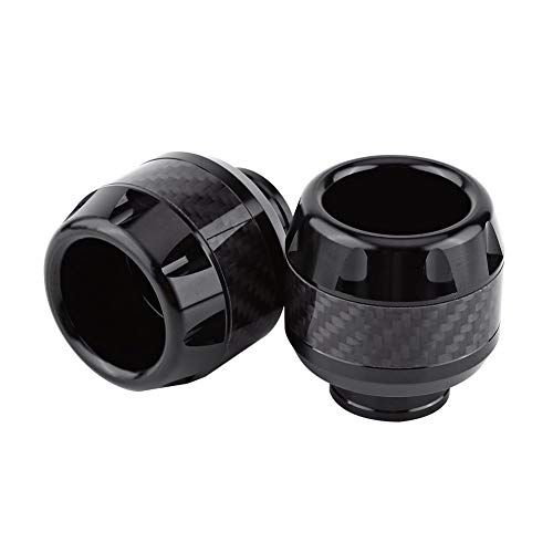 Front Fork Frame Sliders, Pair of Carbon Fiber Motorcycle Front Fork Frame Sliders Wheel Crash Motorbike Falling Scooter Moped(Black) - color: Black