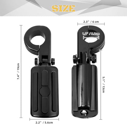 1 1/4" Highway Footpegs Engine Guard Footrest Clamp Mount Compatible with Harley Touring Softail Dyna Sportster Honda Kawasaki Suzuki Yamaha 1.25"(32mm，Black) - color: Black P3, size: 1 1/4 inch