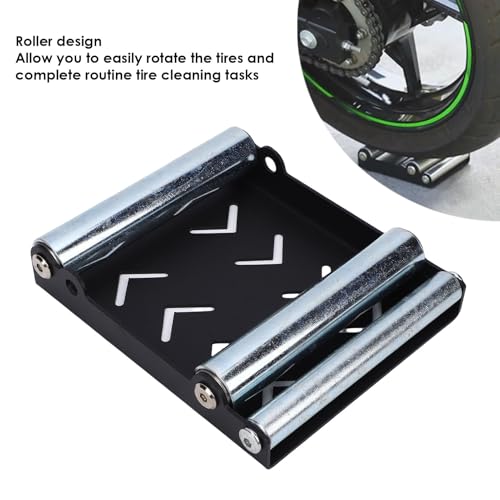 banapoy Motorcycle Wheel Cleaning Stand, Universal Paddock Stand Replacement, Wheel Roller for Tire Cleaning & Lubrication Bikes Maintenance < 600lbs Tire Width <240mm