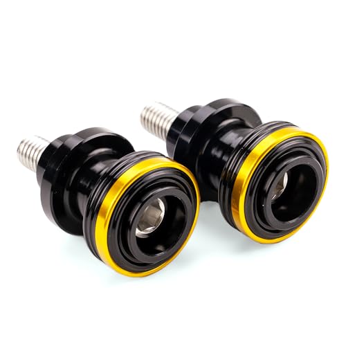 M8 Swingarm Spools Sliders, CNC Billet Aluminum Universal Paddock Rear Stand Screws Bobbins, Fits for CBR600RR CBR1000RR, GSXR600/750/1000, ZX6R ZX10R Z650 Z900, SV650,S1000RR– 2 PCS (Gold) - color: Gold