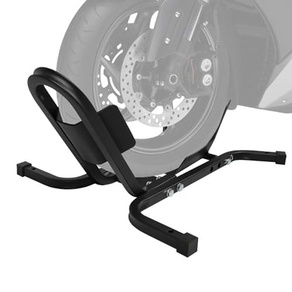 Motorcycle Front Tire Chock, 1500 lbs Heavy Duty Wheel Stand, Black Motorbike Front Chock for 17"-21" Wheels, High-Grade Steel Trailer Stand - size: 1500lbs for 17"-21" Wheels