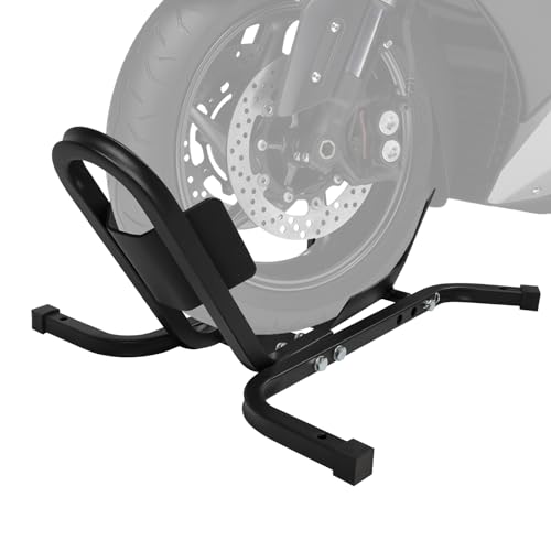 Motorcycle Front Tire Chock, 1500 lbs Heavy Duty Wheel Stand, Black Motorbike Front Chock for 17"-21" Wheels, High-Grade Steel Trailer Stand - size: 1500lbs for 17"-21" Wheels