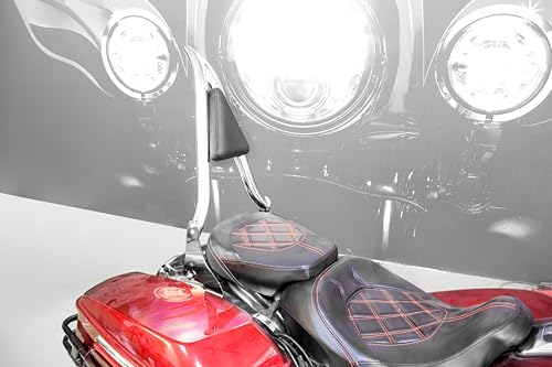 09-25 Sissy Bar Backrest, Detachable Passenger Backetst Sissy Bar Fit for Harley Touring Street Glide Road Glide Road King Electra Glide 2009-2025 Chrome - color: Chrome, size: 22"- Detachable Split