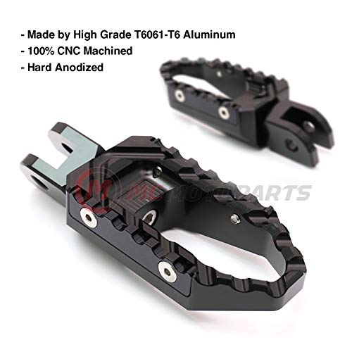 MC MOTOPARTS Black Front Wide CNC Touring Foot Pegs Compatible with MT-07 MT-09 13-18 YZF R3 15-18 MT-10 16-19 2020 2021 - color: Black, size: No Extension