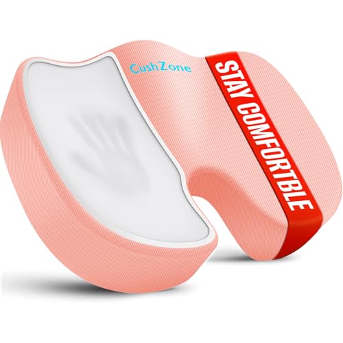 CushZone Seat Cushion, Office Chair Cushions, Car Seat Cushion, Non-Slip Sciatica & Back Coccyx Tailbone Pain Relief Chair Pad, Memory Foam (Pink) - color: Pink, size: Large