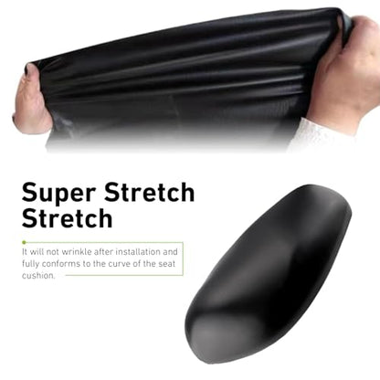 Motorcycle Seat Cover, 39.37" x 27.56" Leather Elastic Scooter Seat Cover Replaced, Universal DIY Seat Protector for Motorcycle, Scooter or Electric Vehicle (Black)