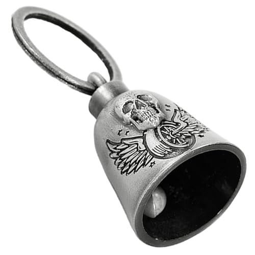 Dream Apparel Motorcycle Bell Guardian Angel Drive Away Gremlin, Biker Bell for Men Women Rider Riding, Good Luck Gift - style: Wing Wheel & Skull Ghost