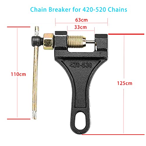 LUPING Chain Breaker Tool for 420-530 Roller Chain, Molybdenum Steel, Single Strand, Adjusts 420mm, 428mm, 520mm, 525mm, 528mm, 530mm Chains for ATVs, Dirt Bikes, GO Karts, Scooters, Pit Bikes