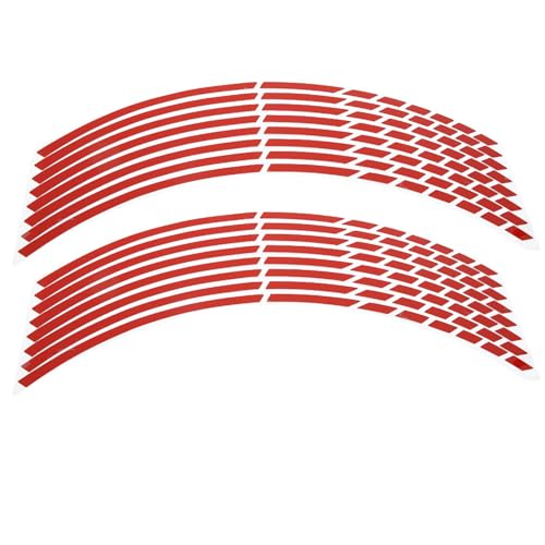 aqxreight Reflective Wheel Rim Stripe Decal, 16pcs Bike Motorcycle 16 18inch Reflective Wheel Strip Stickers Decoration Accessory(Red)