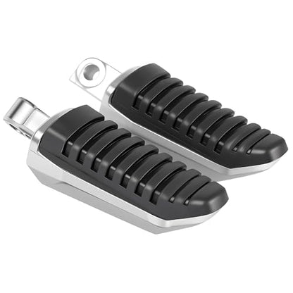 Rear Passenger Foot Pegs for Suzuki Hayabusa GSX1300R GSX650 GSX1400, Bandit GSF1250 GSX1250, V-Strom DL650 DL1000 - Anti-Slip Rubber Motorcycle Footrests Pedals Replacement (Silver & Black) - color: Black#Suzuki#Rear