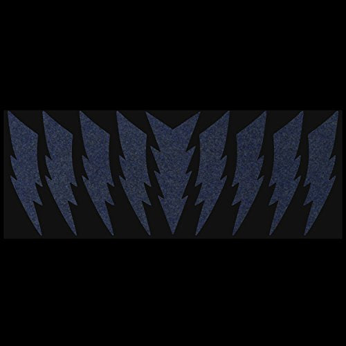 LiteMark Reflective Lightning Bolt Sticker, Bike, Helmet, Black, 4 Inch - Pack of 9 Pcs - color: Black