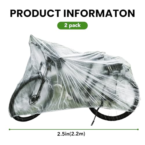 2PCS Motorcycle and Bicycle Cover - Transparent Waterproof + Secure Closure Design - Made of High-Strength Plastic, Lightweight and Portable, Effortless Quick Installation
