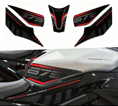 Red Motorcycle Gas Tank Stickers Fuel Tank Cover Protector Compatible with CFMOTO 675SS/675NK 2025 2026,Custom Design,Full Protection,Anti Slip,Residue Free Adhesive,CFMOTO 675SS Accessories - color: Red