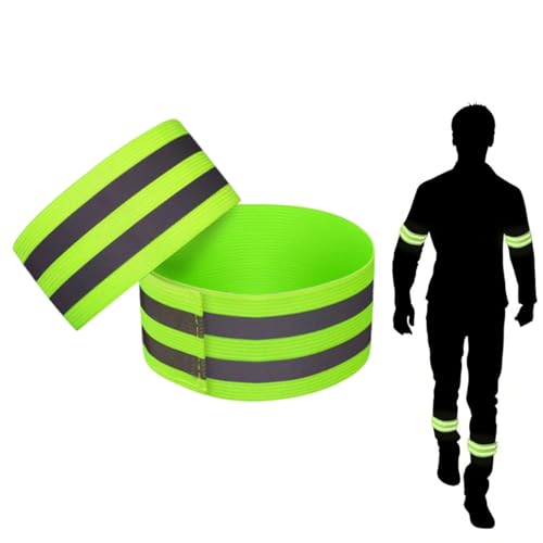 2/4 PCS Safety Reflective Belt - High Visibility Straps for Wrist, Arm, Ankle & Leg for Night Walking, Cycling & Running - color: 2 Pcs