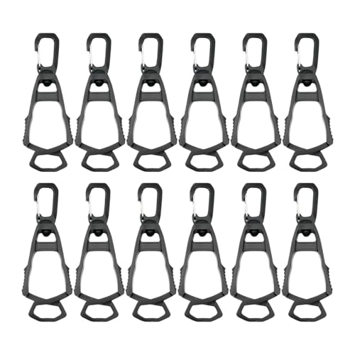 Almencla 12 Pieces Outdoor Glove Clips Prevent Loss for Belt And Pants Clamp Grabber