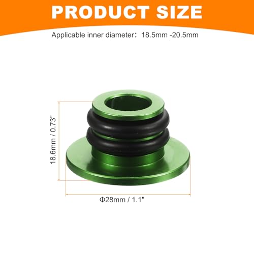 HARFINGTON Bar End Plugs Aluminum Handlebar End Caps Bike Plugs 0.57oz with Matching Rings for MTB Road BMX Fixed Gear Bike, Green - color: Green