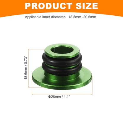 HARFINGTON Bar End Plugs Aluminum Handlebar End Caps Bike Plugs 0.57oz with Matching Rings for MTB Road BMX Fixed Gear Bike, Green - color: Green