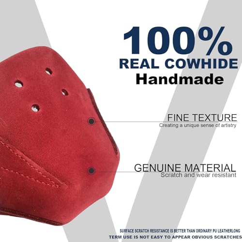 100% Real Cowhide | Toe Cap Guard Protectors | Roller Skate Derby Speed 1 Pair(Wine Red Color) - color: Wine Red Color