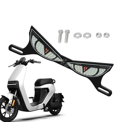 Motorcycle Brake Light, High Visibility Safety Lamp, 19x5x0.5cm, Eye Shape License Plate Lamp, License Plate LED Light, Sturdy And Weather Resistant, For Night Riding, Daily Commuting, Cycling, Travel - color: Snake eye lamp - ice blue + red flash
