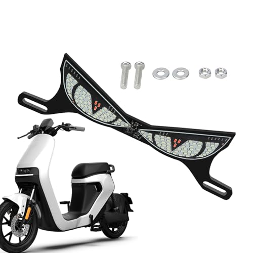 Brake Light Motorcycle, License Plate Eye Lamp, Rear Safety Indicator, Compact Sturdy Construction, Quick Install Feature, Road Travel Protection Tool, Highway Cycling Use 7.48x1.97x0.2 Inches - color: Snake eye lamp - ice blue + red flash