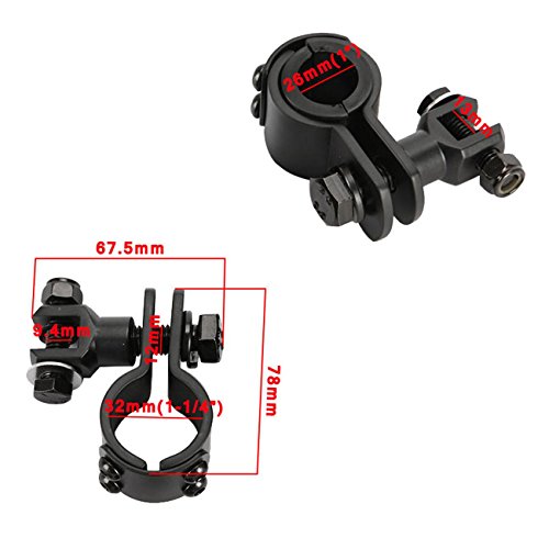 INNOGLOW 32mm 1-1/4" Highway Foot Peg Clamps - Heavy Duty Billet Aluminum Motorcycle Footpeg Bracket Mounts Fit for Engine Guard Frame Tube Harley Honda Yamaha Kawasaki ATV UTV