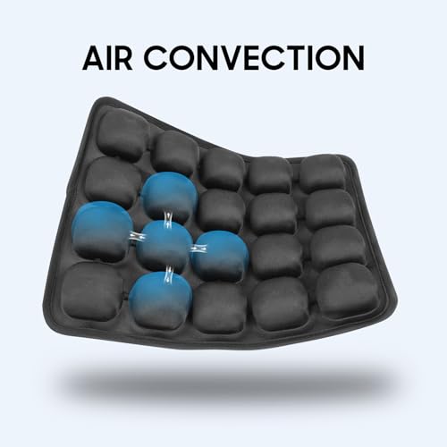 JFT Motorcycle Air Cushion Seat Pad, Pressure Relief Ride Motorcycle Air Cushion Large for Cruiser Touring Saddles (Black)