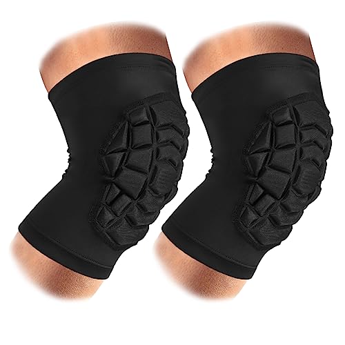 SZKANI Knee Pads Compression Leg Sleeve Knee Sleeve for All Sports Wrestling Protector Gear, 1 Pair of Knee Paded - color: (Short Sleeve)Black_2 Pack, size: X-Large