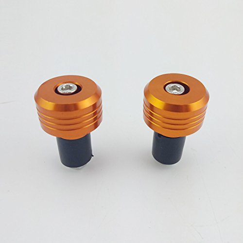 Motorcycle Handlebar Ends,7/8'' Handle Bar Slider Caps Weight Plugs CNC Aluminum (Orange) - color: Orange