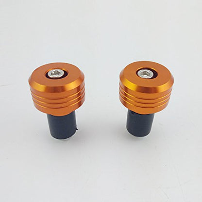 Motorcycle Handlebar Ends,7/8'' Handle Bar Slider Caps Weight Plugs CNC Aluminum (Orange) - color: Orange