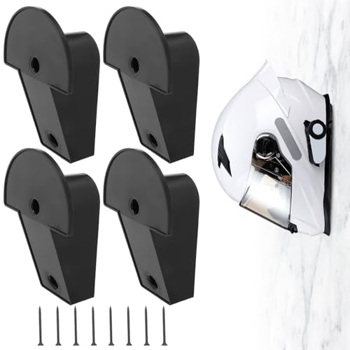 CroBlissful 4 Pcs Motorcycle Helmet Holder Wall Mount Helmet Hanger Hooks Motorcycle Gear Rack for Football Sports Accessory(Minimalist,Plastic) - size: Plastic, style: Minimalist