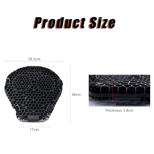 Motorcycle Gel Seat Cushion for Honda Goldwing GL1800 Goldwing GL 1800, Shock-Absorbing & Non-Slip Comfort Seat Pad for Long Rides, Breathable 3D Honeycomb Ventilation