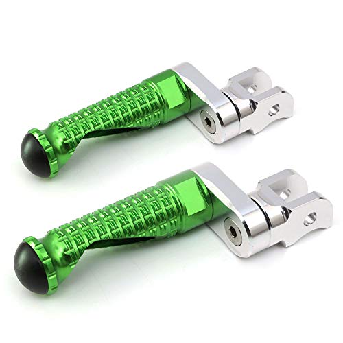 MC MOTOPARTS MPRO Green 25mm Extended Front CNC Footpegs Compatible with YZF R1 00-21 YZF R6 03-19 YZF R1M 15-21 R1S - color: Green, size: 25mm Extension
