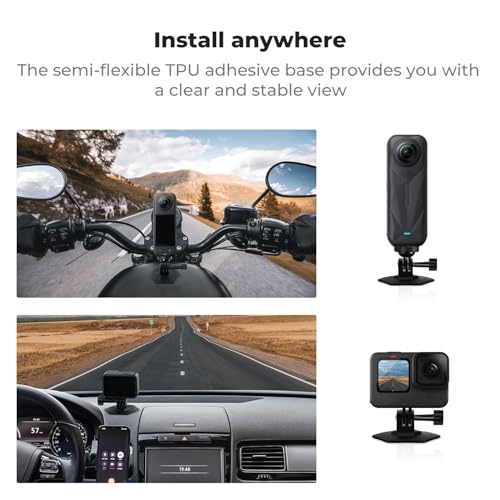 K&F CONCEPT Flexible Adhesive Mount Helmet Attachment for Action Camera | 180° Flexible Stand Base For Motorcycle Helmet Car Dashboard POV Video Recording Live Streaming, 1/4" & Dual Claw Adapter - size: 2Pack