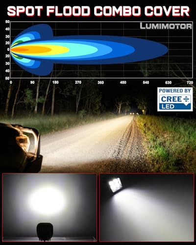 X-Series 3'' Cube CREE LED Pod Lights 2Pcs, 2026 New Spot Flood Combo Beam Offroad Ditch Fog Lights Driving Light Bar for Truck Jeep Pickup ATV UTV Motorcycle