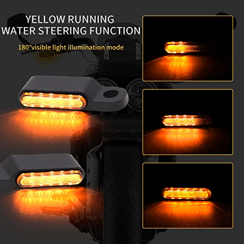 Rich Choices Handlebar LED Turn Signals Mini Motorcycle Blinkers Front Running Light Universal Compatible with Harley Sportster Dyna Honda Shadow Kawasaki Vulcan Yamaha V-Star Road Star - color: Black