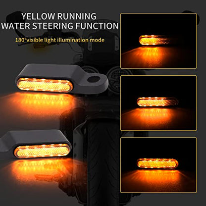 Rich Choices Handlebar LED Turn Signals Mini Motorcycle Blinkers Front Running Light Universal Compatible with Harley Sportster Dyna Honda Shadow Kawasaki Vulcan Yamaha V-Star Road Star - color: Black