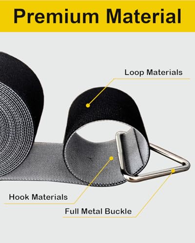 Extension Cord Holder Organizer, 2in x 16.4’ Cut to Length Heavy Duty Storage Straps with 15 Buckles, Garden Water Hose Garage Gadgets Hanger for Storage and Organization