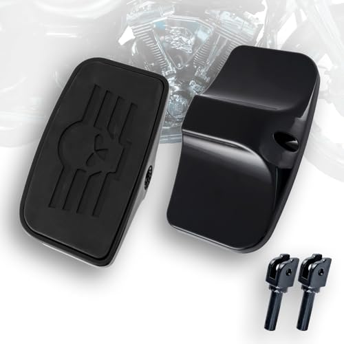 Driver Footpeg Passenger Peg Floorboard Footboard for Harley Softail Slim Standard Fatboy Fatbob streetbob low rider breakout heritage Sport Glide (Skull-Black) - size: Skull-Black