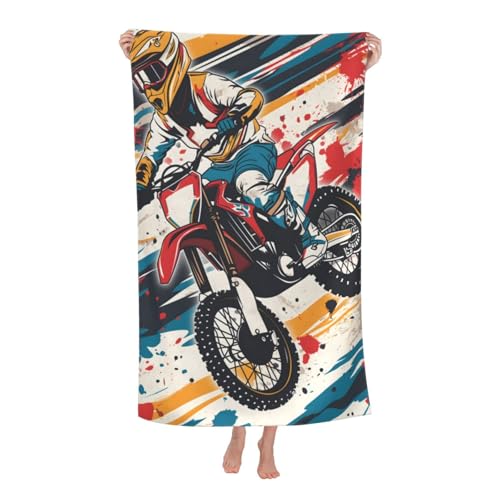 Dirt Bike Beach Towel Motocross Sports Sand-Free Microfiber Bath Towel Ultra Soft Quick Dry Pool Towel Absorbent Towel Lightweight Towel Gifts for Outdoor Bathroom Swimming Decor 31inx51in - color: Color 21