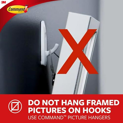 Command Clothes Hanger, Holds up to 7.5 lb, Sized for 3 Plastic Hangers or 7 Metal Hangers, 1 Wall Hook and 2 Strips, Extra Storage for Laundry Room, Bedroom and Closet - size: Large