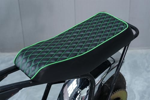 JMCHstore Green Diamond Stitch Retro Mini bike Seat Cover for Monster Mega Moto MMB80 80cc MMB105 105cc, For Coleman Realtree RB100 RT100 Mini Bike Cushion Replacement parts - color: Green