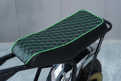 JMCHstore Green Diamond Stitch Retro Mini bike Seat Cover for Monster Mega Moto MMB80 80cc MMB105 105cc, For Coleman Realtree RB100 RT100 Mini Bike Cushion Replacement parts - color: Green