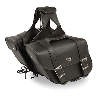 Milwaukee Leather SH58001ZB Medium Black Zip-Off PVC Slanted Throw Over Saddlebags - One Size (SH58001ZB-BLK-PCS)