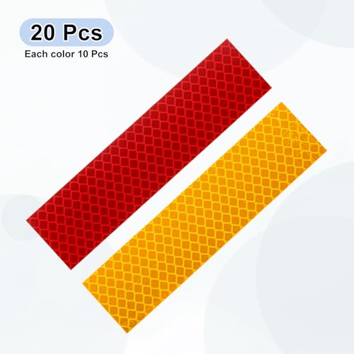 HARFINGTON Reflective Tape High Visibility Adhesive Stickers Outdoor Waterproof for Trailer Bike Car Motorcycle Helmet Mailbox - color: Gold Red