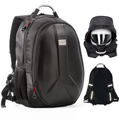OG Original GetAway Motorcycle Backpack Waterproof, Man, Hard Shell, Large Capacity, Expandable 35L-45L, Motorbike Helmet Bag, Helmet Rucksack, Antitheft, Reflective, USB, Laptop - style: Getaway