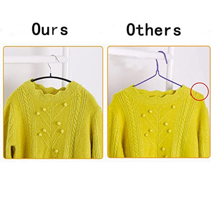 Premium PVC Coating Metal Hangers 20 Pack, Heavyduty, Non Slip Slimline, Suit Jacket T Shirt Hangers, Gold Hooks, Space Saving Clothes Hanger (Black) - color: Black
