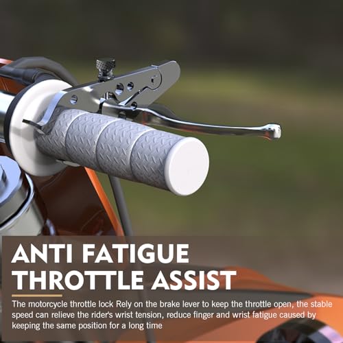 WZP Motorcycle Throttle Assist, ABS Plastic Motorcycle Cruise Control, 2PCS Wrist Hand Grips, 2PCS Motorcycle Throttle Lock with 2 Silicone Ring, Universal Control Crucero Moto Accessories