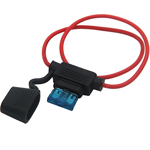 ZOOKOTO Inline Fuse Holder, ATC/ATO 16 AWG Gauge Copper Wire Car Auto Blade Fuse Waterproof with 15 AMP Fuse(2 Pack - size: 15A